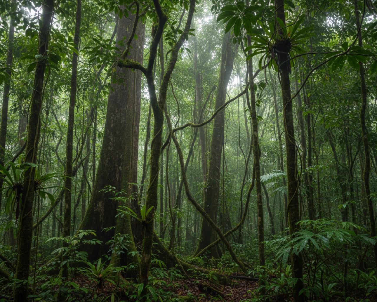 Sunlit forest